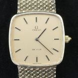 A gentleman's late 1970's 9ct gold Omega De Ville manual wind dress wrist watch, with baton