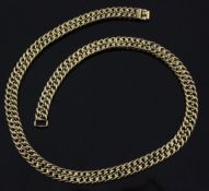 A 9ct gold fancy link necklace, 40 grams, 16in.