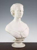 A Copeland Parian bust of Princess Alexandra, after the original by Mary Thornycroft, impressed