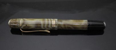 A Pelikan lizard effect '101N' fountain pen 4.75in.