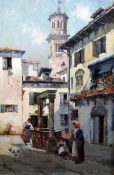 Thomas Greenhalgh (Exh. 1880-97)oil on canvas,Figures beside a well in an Italian square,signed,24 x