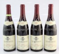 Four bottles of Chambertin Grand Cru 1983, Domaine Louis Trapet; three very high fills, one 1cm.