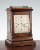 Blundell of London. An early Victorian rosewood hour repeating mantel clock, of plain