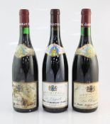 Three bottles of Hemitage La Chapelle, Jaboulet, two 1983, levels 2cm, damp-soiled labels; and one