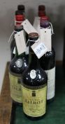 A nine bottle assortment of claret and burgundy including two Chateau Talbot 1967, St. Julien, one