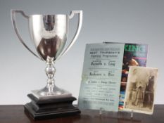 Boxing Interest: The Matt Wells Cup, dated September 14th 1930, won by George Macham at The Ring,
