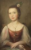 18th century English Schooloil on canvas,Portrait of a young lady,25 x 16in.