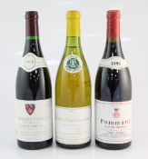 A three bottle burgundy assortment including one Pommard 1er Cru Clos des Epeneaux 1990, Comte