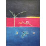 § Craigie Aitchison (1926-2009)screen print,Dolphin,signed in pencil verso and dated 2004, 61/74,