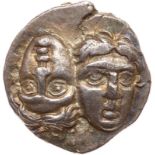 Moesia, Istros. Silver Drachm (5.3 g), ca. 4th Century BC. Two youthful male heads facing, the