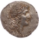 Macedonia, under Roman. Silver Tetradrachm (16.83g), 93-92 BC. below, head of deified Alexander