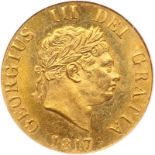 Great Britain. Half Sovereign, 1817. S.3786; Fr-372; KM-673. George III. Laureate head right.