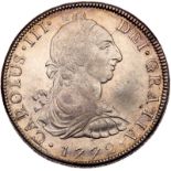 Mexico. 8 Reales, 1772-Mo FM. Eliz-77; KM-106.1. Inverted initials. Charles III. Reflective