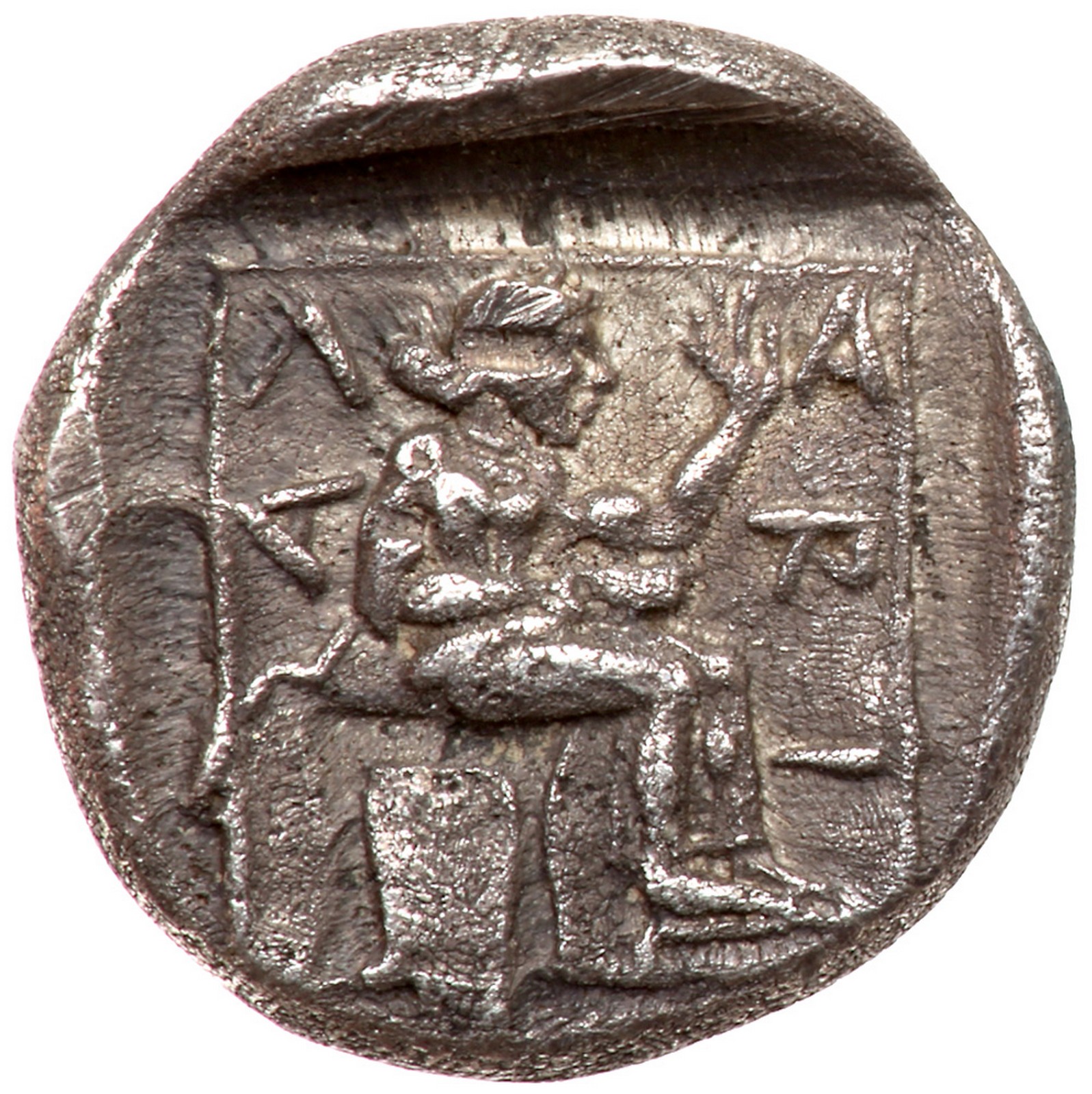 Thessaly, Larissa. Silver Trihemiobol (1.4 g), ca. 479-465 BC. Horseman riding right, wearing - Image 2 of 2