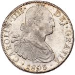 Mexico. 8 Reales, 1803-Mo FT. Eliz-124; KM-109. Charles IV. Natural edge flaw. Nice original mint