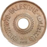 Palestine. 20 Mils, 1927. KM-5. NGC graded MS-62.