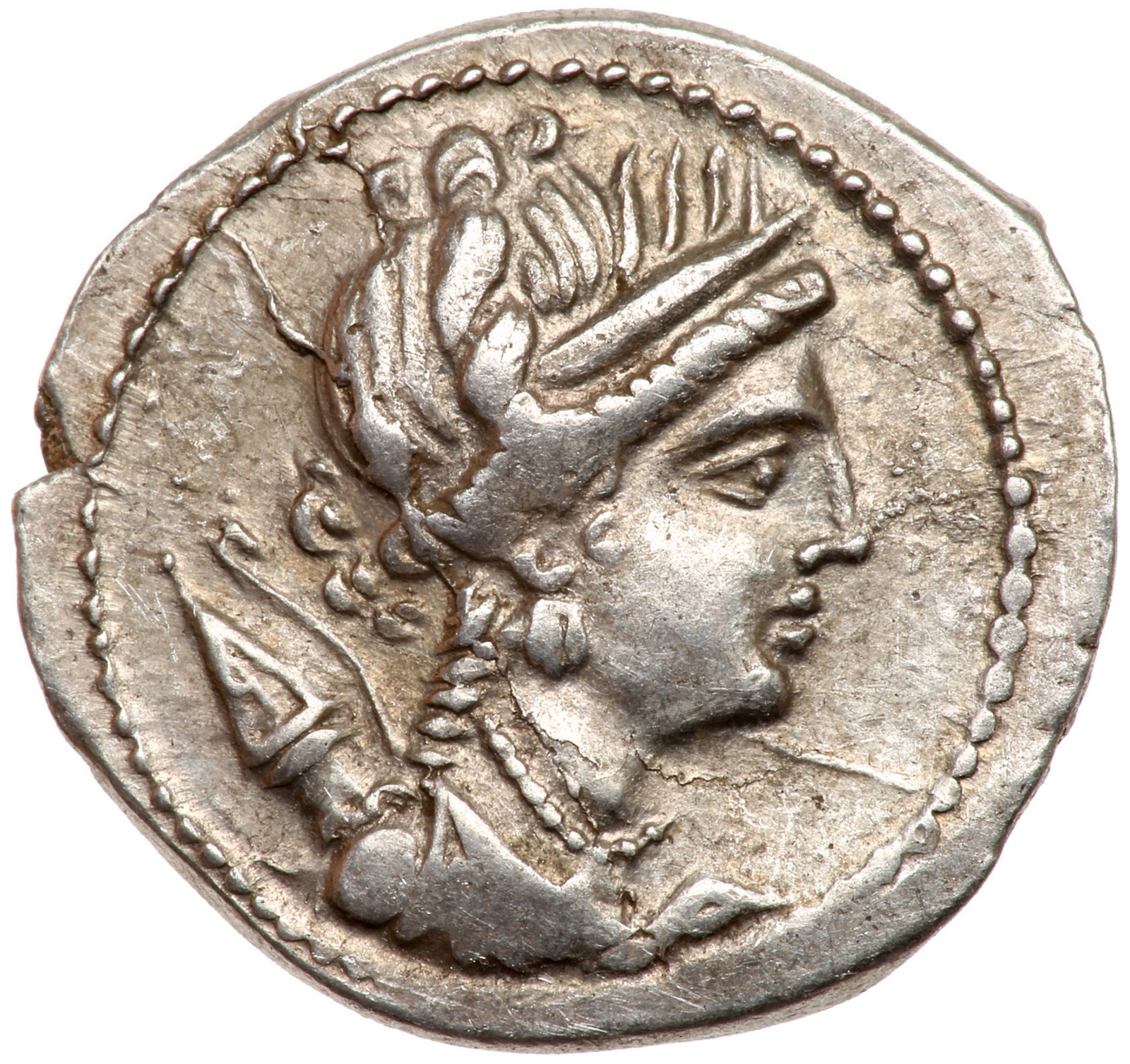 Gaul, Massilia. Silver Tetrobol (2.8 g), ca. 200-150 BC. Draped bust of Artemis right; behind bow