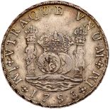 Peru. 8 Reales, 1753-J (Lima). Eliz-2; KM-55. Ferdinand VI. Pillar type. NGC graded Very Fine,