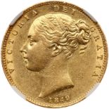 Great Britain. Sovereign, 1849. S.3852C; Fr-387e; KM-736.1. Victoria. Young head. Reverse :; Crowned