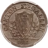 Switzerland: St. Gallen. Batzen, 1814-K. KM-110. Billon. PCGS graded MS-63.