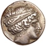 Cyclades, Paros. Silver Didrachm (7.5 g), ca. 230-200 BC. Teisan, magistrate. Female head (Artemis?)