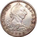 Mexico. 8 Reales, 1772-Mo MF. Eliz-76; KM-106.1. Inverted MF. Charles III. Altered and cleaned