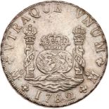 Mexico. 8 Reales, 1762-Mo MM. Eliz-54; KM-105. Charles III. Tip of cross between H&I. Pillar type.