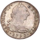 Peru. 8 Reales, 1790-IJ (Lima). Eliz-50; KM-87. Charles IV. Toned. NGC graded VF-30.