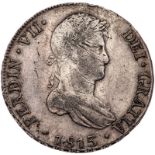Peru. 8 Reales, 1813-JP (Lima). Eliz-81; KM-117.1. Ferdinand VII. Softly struck. Toned. NGC graded