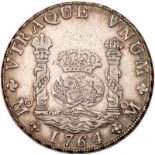 Mexico. 8 Reales, 1764-Mo MF. Eliz-61; KM-105. CAR/CRA. Charles III. Pillar type. Toned. NGC