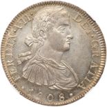 Mexico. 8 Reales, 1808-Mo TH. Eliz-135; KM-110. Ferdinand VII. Armored bust. A lovely example with