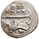 Phoenicia, Byblos. Silver Shekel (13.19 g), ca. 350-340 BC. Likely under Azbaal. Galley left with