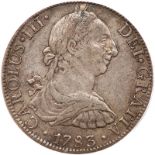 Mexico. 8 Reales, 1783-Mo FF. Eliz-93; KM-106.2. Charles III. Non-sea salvaged. Toned. PCGS graded