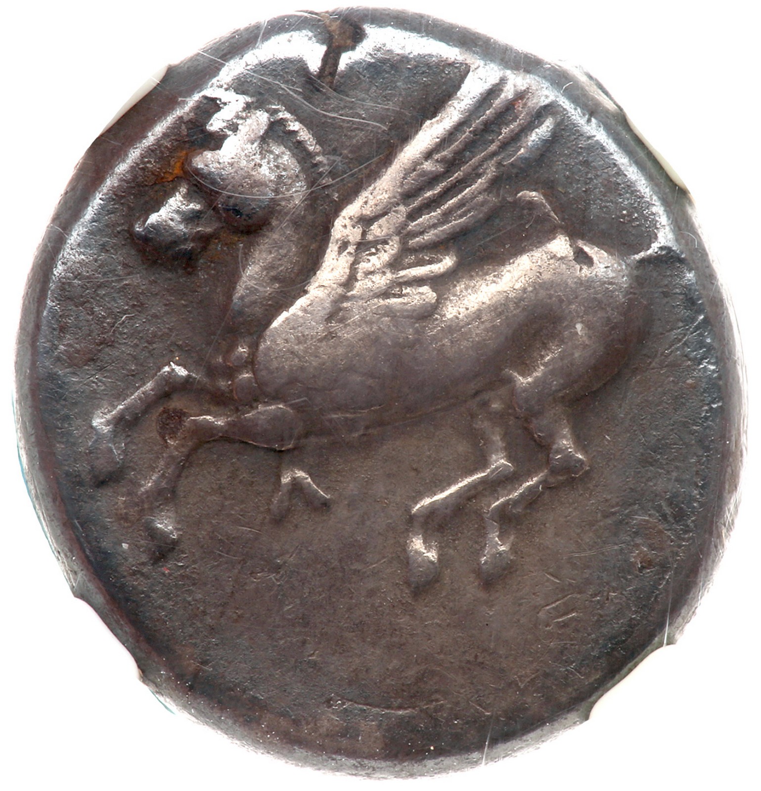 Acarnania, Leukas. Silver Stater (8.08 g), ca. 4th-3rd Century BC. Pegasos flying left; below, .