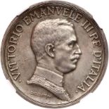 Italy. Prova 5 Lire, 1914-R. Pagani (Prove)-221; KM-Pr18 (KM-56). Silver. Vittorio Emanuele III.