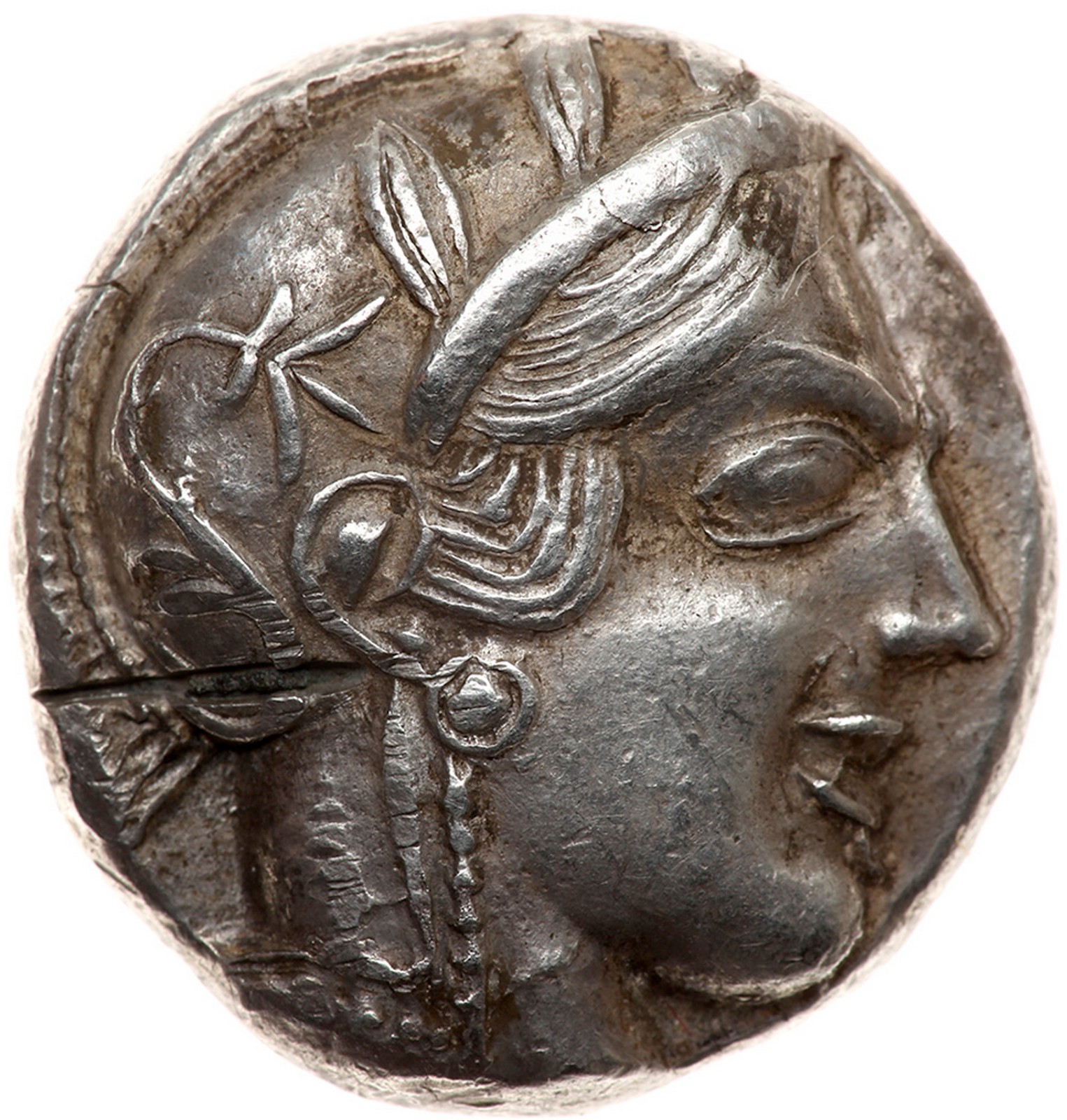 Attica, Athens. Silver Tetradrachm (16.2 g), ca. 454-404 BC. Eastern imitation. Helmeted head of