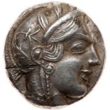 Attica, Athens. Silver Tetradrachm (16.2 g), ca. 454-404 BC. Eastern imitation. Helmeted head of