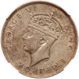 Southern Rhodesia. 2 Shillings, 1939. KM-19. George VI. Scarce date. NGC graded EF-45.