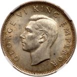 New Zealand. Shilling, 1942. KM-9. George VI. Scarce date. NGC graded MS-63.