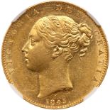 Great Britain. Sovereign, 1845. S.3852; Fr-387e; KM-736.1. Victoria. Young head. Roman Letter ""