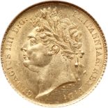 Great Britain. Half Sovereign, 1825. S.3803; Fr-379; KM-689. George IV. Laureate bust of king right.