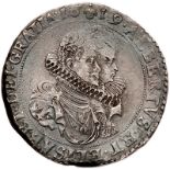 Spanish Netherlands. Ducatone, 1619 (Brabant). Dav-4428; KM-49.2. Albert and Isabelle. Shipwreck