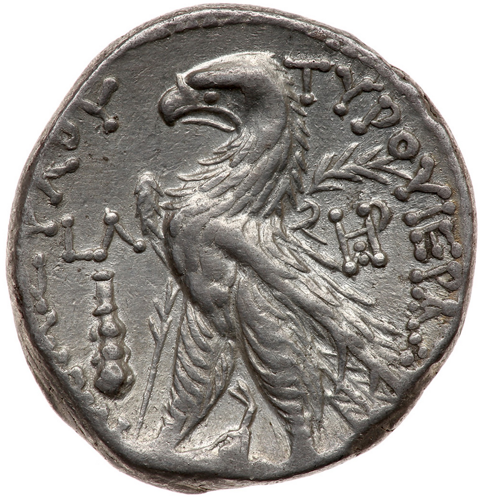 Phoenicia, Tyre. Silver Shekel (14.2g), ca. 126-65 BC. Local date 30, ca. 97 BC. Laureate head of - Image 2 of 2