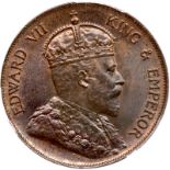 Hong Kong. Cent, 1904-H. KM-11. Edward VII. Trace of mint red. PCGS graded MS-64 Brown.