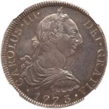 Mexico. 8 Reales, 1773-Mo FM. Eliz-79; KM-106.2. Charles III. No inversions in the legend. Sharply