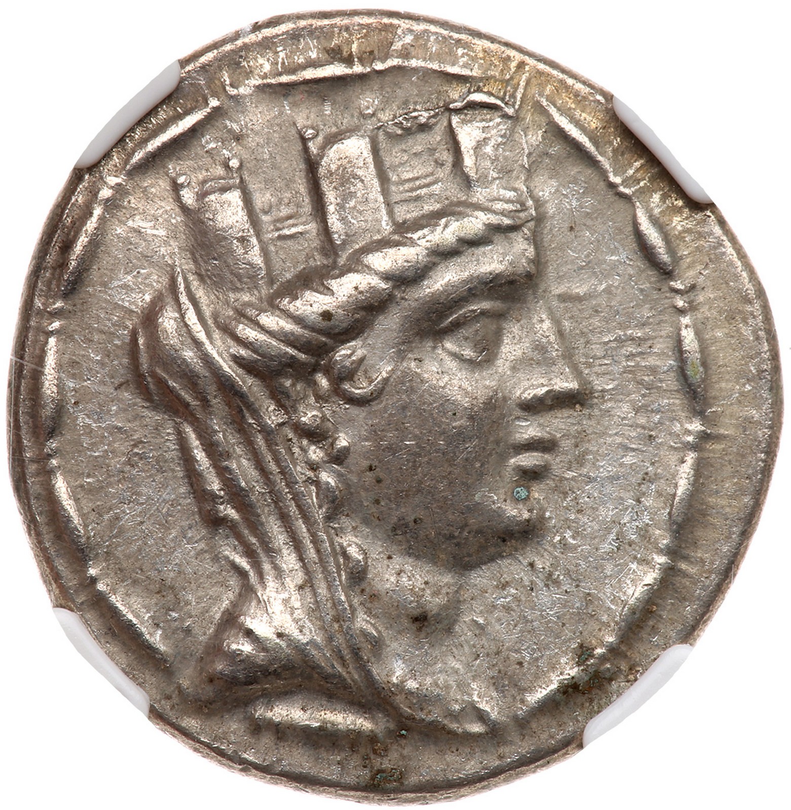 Cilicia, Aigeai. Silver Tetradrachm (14.57 g), ca. 1st Century BC. Civic year 18, unknown era.