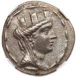 Cilicia, Aigeai. Silver Tetradrachm (14.57 g), ca. 1st Century BC. Civic year 18, unknown era.