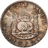 Mexico. 8 Reales, 1752-Mo MF. Eliz-33; KM-104.1. Ferdinand VI. Pillar type. NGC graded Very Fine,