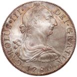 Mexico. 8 Reales, 1780-Mo FF. Eliz-90; KM-106.2. Charles III. Reflective surfaces and toned. NGC