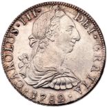 Mexico. 8 Reales, 1782-Mo FF. Eliz-92; KM-106.2. Charles III. NGC graded AU-58.